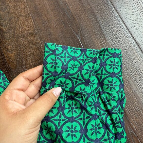 Boden Women's 100% Linen Green Navy Blue Floral Long Sleeve Shift Dress Size 4R - Picture 4 of 12